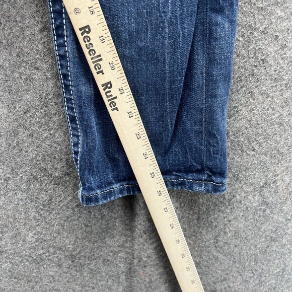 Miss Me Jeans Womens 28 Blue Easy Capri Distressed Embroidered Lace Denim Pants - Picture 5 of 12